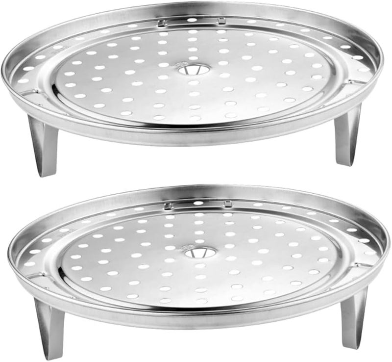 Ciieeo 2pcs Stainless Steel Steaming Rack Compact Design for Fish Veggies Even Cooking - Image 1
